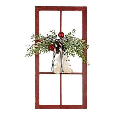 JANELA COM FOLHAGEM E GUIZO 50 X 24CM