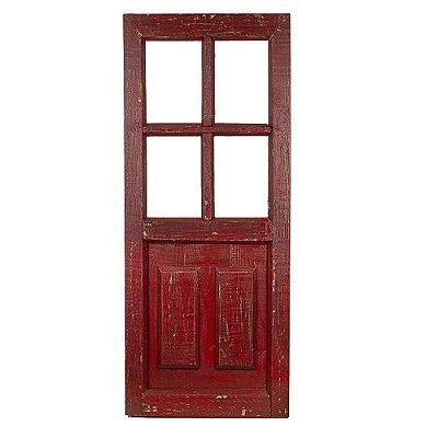 PORTA RUSTICA JANELA VERMELHA 90X37CM
