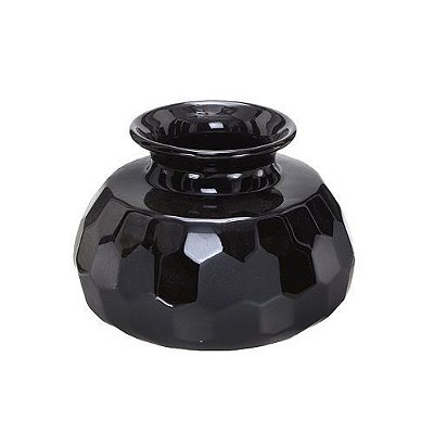 VASO DECORATIVO PRETO DIAMANTE 14CM