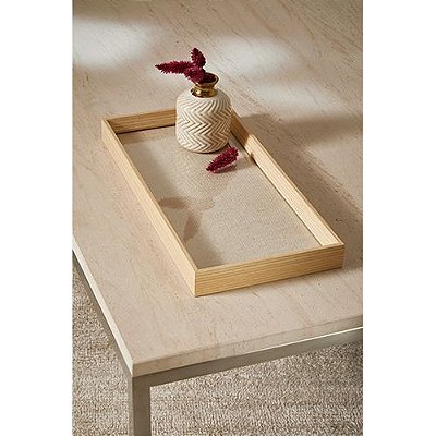 BANDEJA EM MDF COM LINHO 3x18x38cm