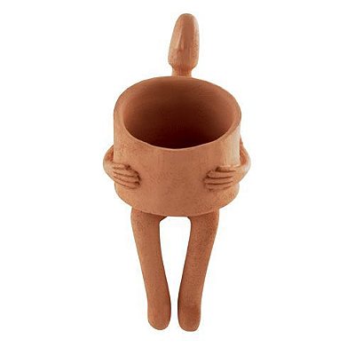 CACHEPOT HOMEM TERRACOTA SENTADO