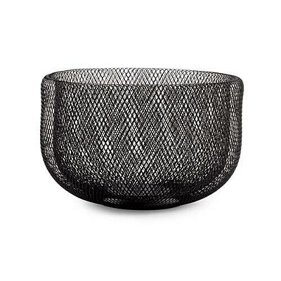 CENTRO DE MESA PRETO EM METAL PRETO  19X28X28CM