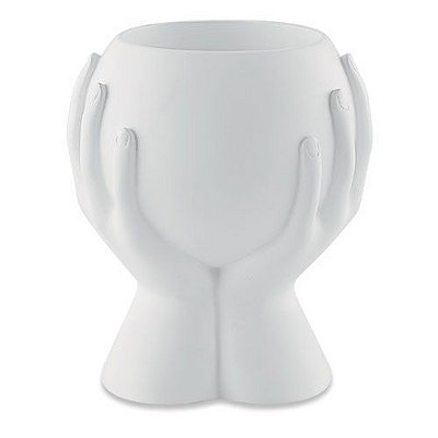 CACHEPOT MÃO BRANCO EM POLIRESINA
