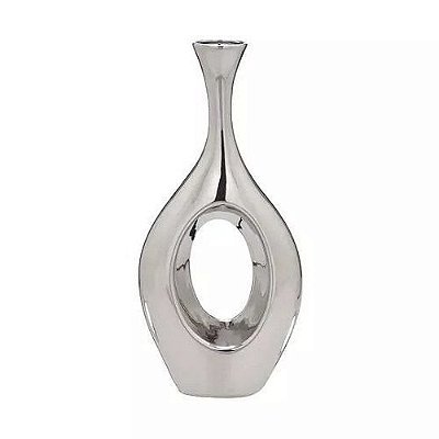 VASO DECORATIVO PRATA 40CM