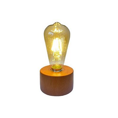 LAMPADA BASE MARROM LUZ QUENTE  16CM X 8CM X 8CM