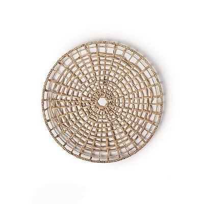 ADORNO DE PAREDE EM FIBRA NATURAL 65x65X7CM