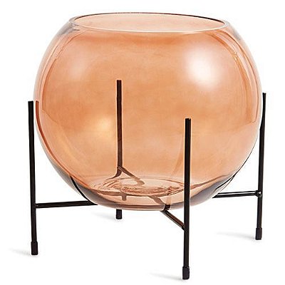 VASO EM VIDRO COM SUPORTE