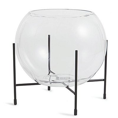 VASO EM VIDRO COM SUPORTE