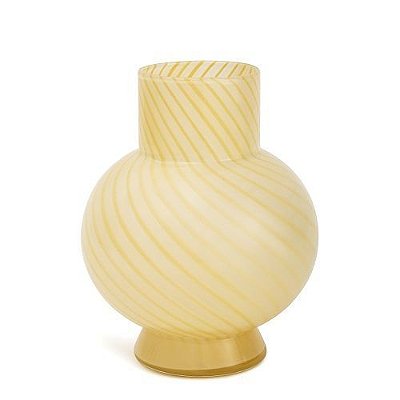 VASO EM VIDRO AMARELO 23X18X18CM