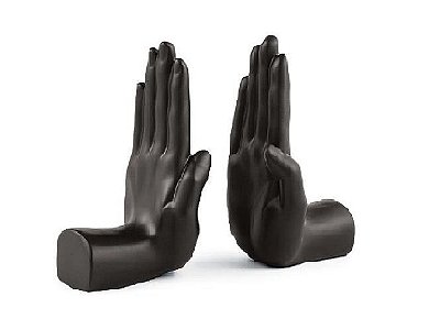 APARADOR DE LIVROS EM POLIRRESINA PRETO 19.5x12x10.5CM