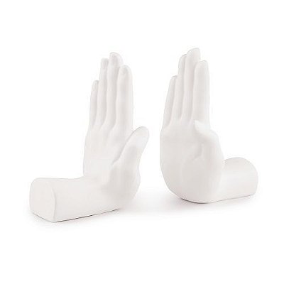 APARADOR DE LIVROS EM POLIRRESINA BRANCO 19.5x12x10.5CM