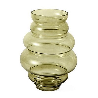 VASO EM VIDRO VERDE 30X22.5X22.5CM