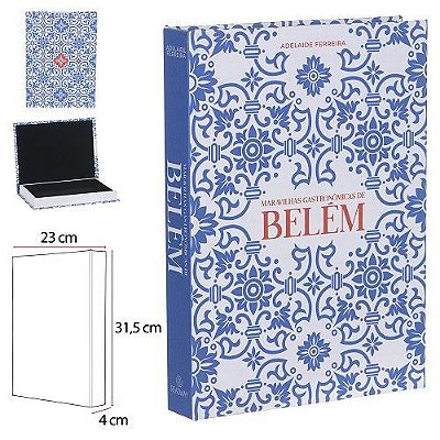 CAIXA LIVRO MDF AZUL BELEM 31.5X23X4CM