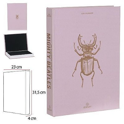 CAIXA LIVRO MDF BESOURO (ROSA/MARROM) 31.5X23X4CM