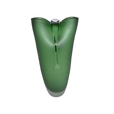 VASO MURANO VIDRO FOSCO BOW VERDE 35X18X14CM