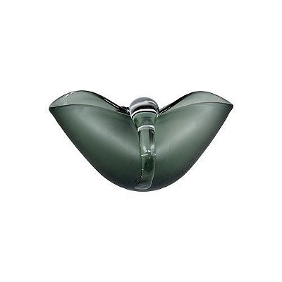 VASO MURANO VIDRO FOSCO BOW CINZA 12X24X14CM