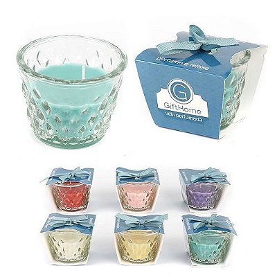 VELA AROMA.PARAFINA C/SUP.VIDRO 5.5X5CM