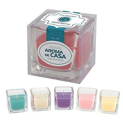 VELA AROMATICA PARAFINA C/SUP.VIDRO5X5CM