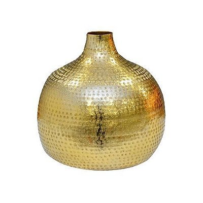 VASO BOJUDO METAL DOURADO 28X30CM