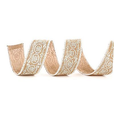 FITA ARAMADA ARABESCO CRU/BCO 3.8X914CM