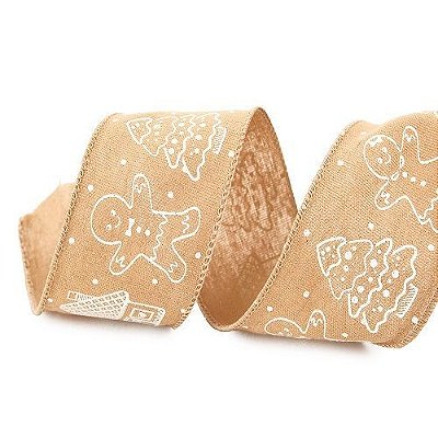 FITA ARAMADA GINGER/ARVORE BCO/MRR 6.3X914CM