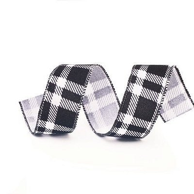 FITA DE NATAL XADREZ PTO/BCO 3.8CMX914CM