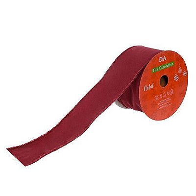 FITA ARAMADA VELUDO VERMELHO 6.3CMX9.14M