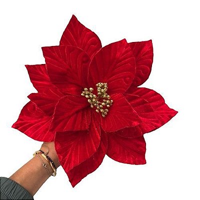 FLOR POINSETTIA VERMELHA 20CM