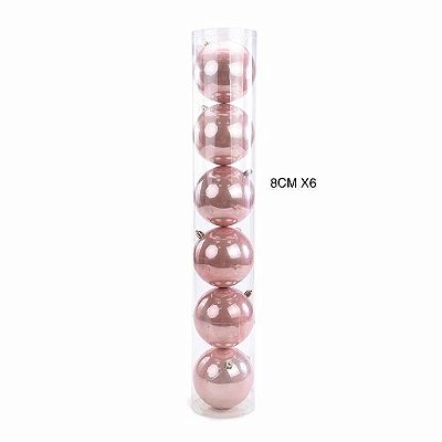 BOLA PEROLADA ROSA 8CM C/6