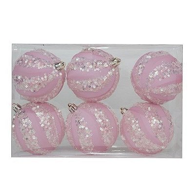 BOLA LISTRA GLITTER ROC 8CM JG C/6