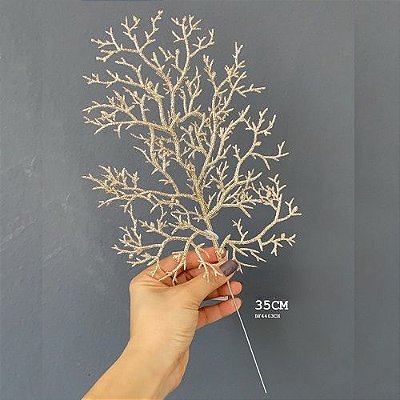 HASTE NATAL RAMO FOLHA 34CM