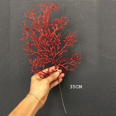 HASTE NATAL RAMO FOLHA 34CM