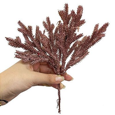 PICK NATALINO COM GLITTER ROSE 21CM