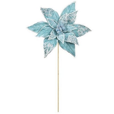 POINSETIA AZUL CLARO VELUDO 59CM X 28CM