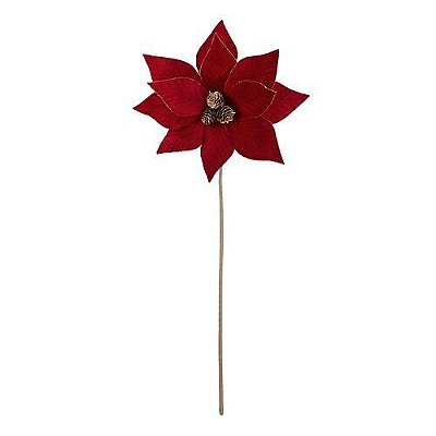 POINSETIA VELUDO VERMELHO COM PINHO 55CM