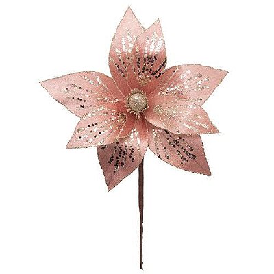 POINSETIA ROSE C/GLITTER 17X27CM