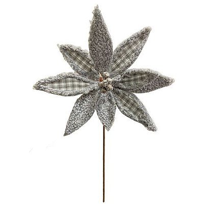 POINSETIA CINZA PELUCIA 65CM