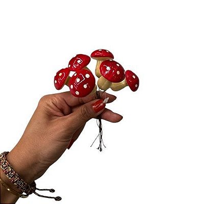 PICK COGUMELOS VERMELHO 12CM