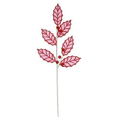 C.FOLHA C/BERRY (VERMELHO ROSA) 55CM