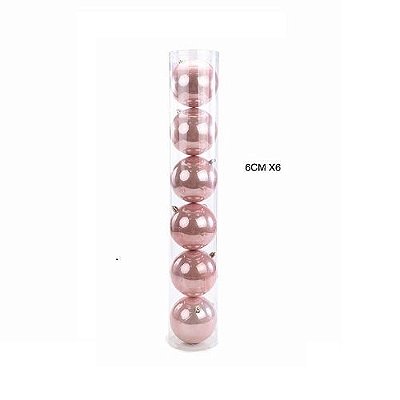 BOLA PEROLADA ROSA REG 6CM  C/6 PC