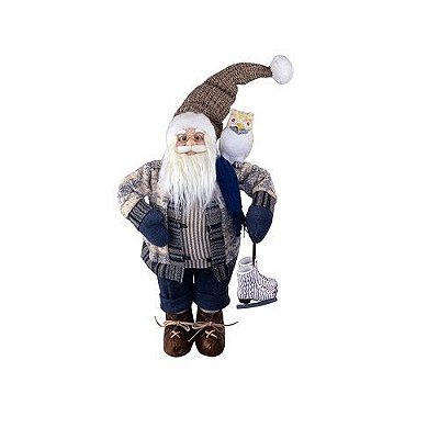 PAPAI NOEL PATINADOR AZUL 45CM