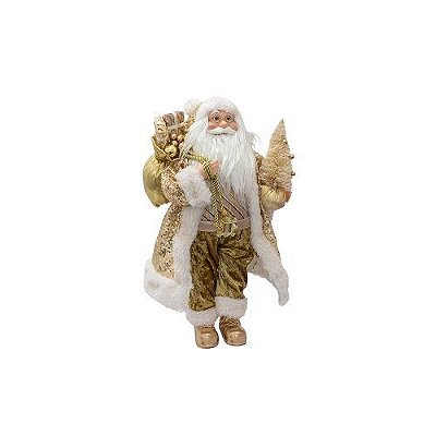 PAPAI NOEL CASACO DOURADO 45CM