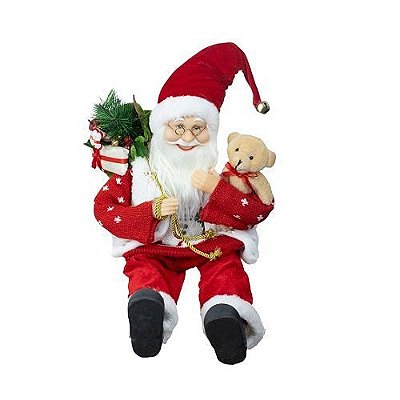 PAPAI NOEL TRICOT BONECO NEVE ALT.45CM