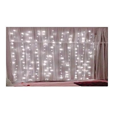 CORTINA 300 LEDS BRANCO 8 FUNCOES 127V