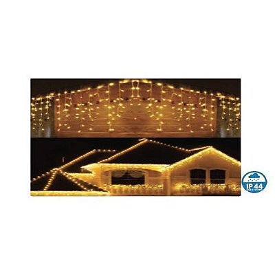 CASCATA 200 LEDS WARM FIO TRANSP FIXO M/F 5M BIVOLT EXT