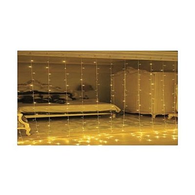 CORTINA 300 LEDS WARM COM 8 FUNCOES 127V