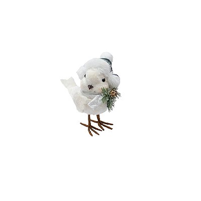 PASSARO COM GORRO VERDE XADREZ 16 CM