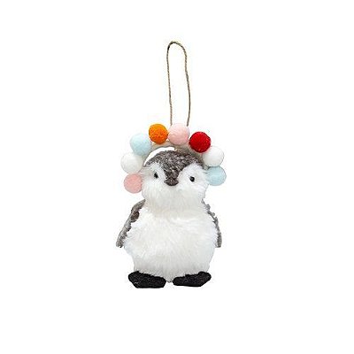 PENDENTE PINGUIM COM TIARA DE BOLINHAS 15CM