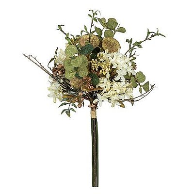 RAMALHETE LILAC COM EUCALIPTO BRANCO 48CM