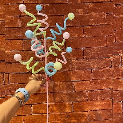 HASTE DECORADA COM GLITTER - ALT 62 CM